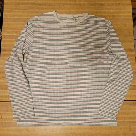 Vintage Classic Elements Women's Medium Striped Long Sleeve Shirt Ribbed Knit - Picture 4 of 8